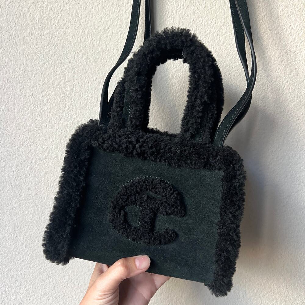 Telfar x Ugg Black Shearling Suede Small Shopping Bag - Picture 4 of 7